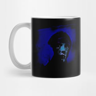 Woman or beautiful man. Like in night dream. Dark, dim, blue. So cool. Mug